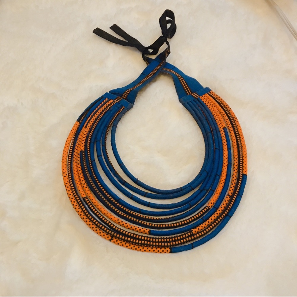 🏝African Print Rope Necklace - Picture 3 of 3